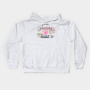 Explore - well travelled suitcase Kids Hoodie